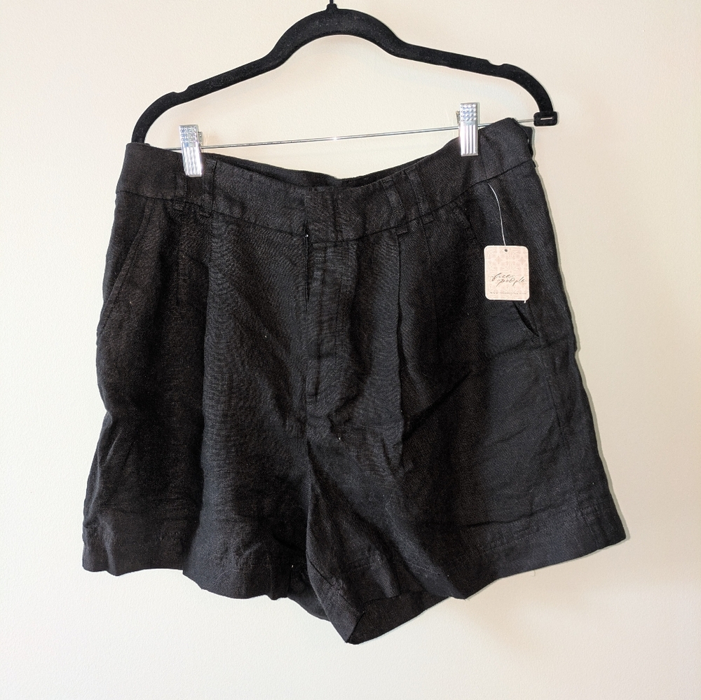 Free People - Black Linen Shorts
